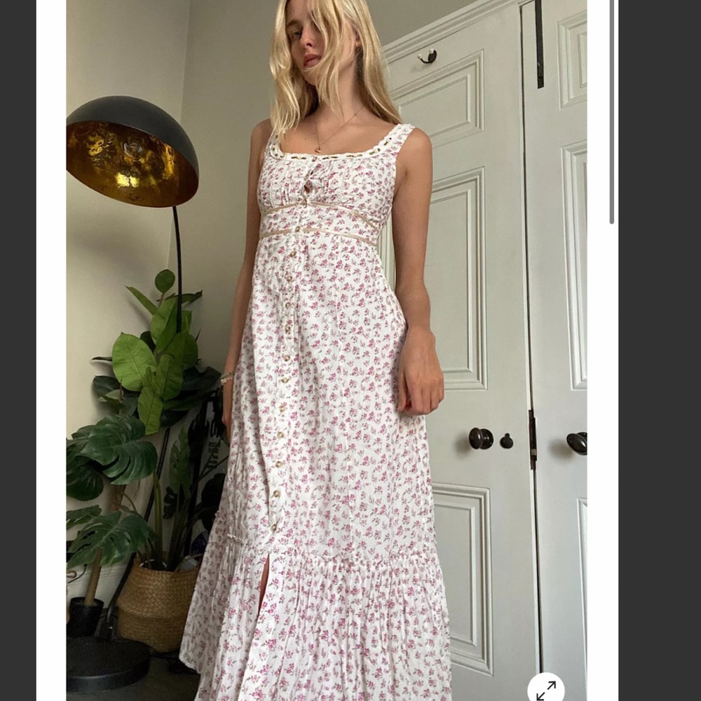 UO Jessie Floral Print Midi Sun Dress